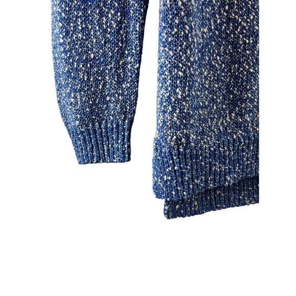 J. McLaughlin Textured Marled Split Hem Pullover Crewneck Sweater Large Blue - Picture 4 of 8